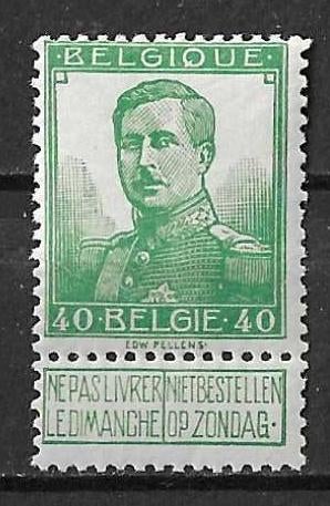 Belgique OPC 114 S.M. le Roi Albert Ier **, Timbres & Monnaies, Timbres | Europe | Belgique, Neuf, Enlèvement ou Envoi, Non oblitéré