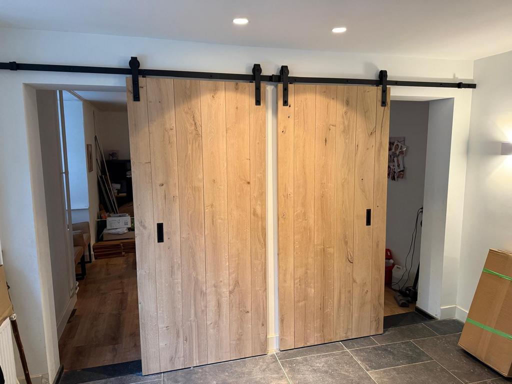 Massief eiken schuifdeur/loftdeur/binnen deur op maat, Doe-het-zelf en Bouw, Deuren en Vliegenramen, Ophalen of Verzenden