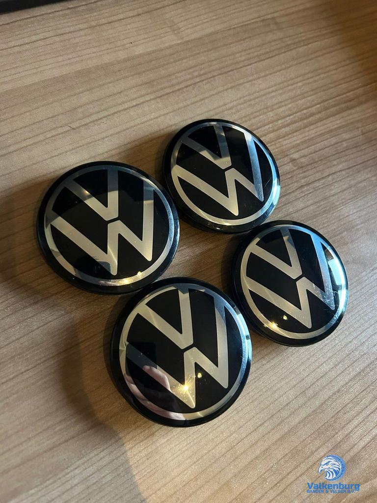 ORIGINELE VW Volkswagen naafkap naafdop set zwart, Gebruikt, -, Verzenden, -