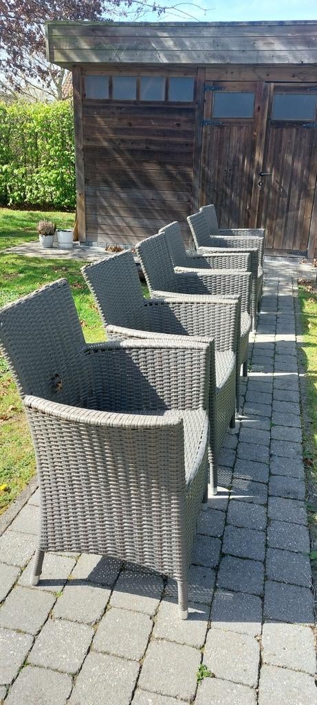 6 wicker tuinstoelen, Ophalen, Wicker
