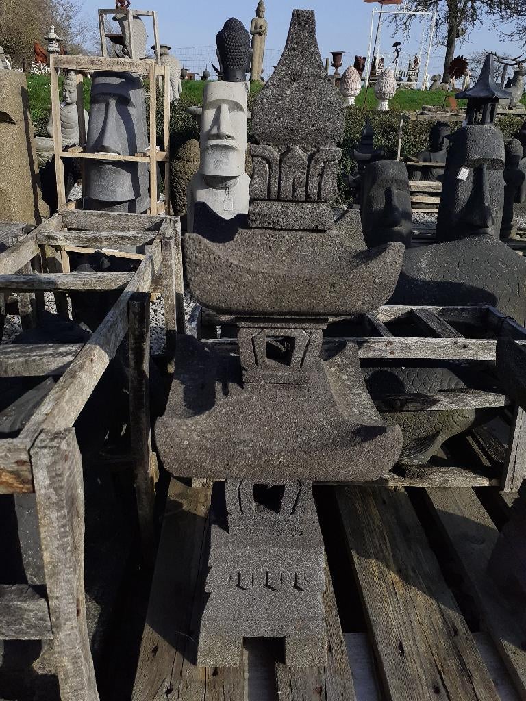 SUPERBE PAGODE ,LANTERNE JAPONAISE EN PIERRE DE LAVE, Enlèvement, Comme neuf, Autres types