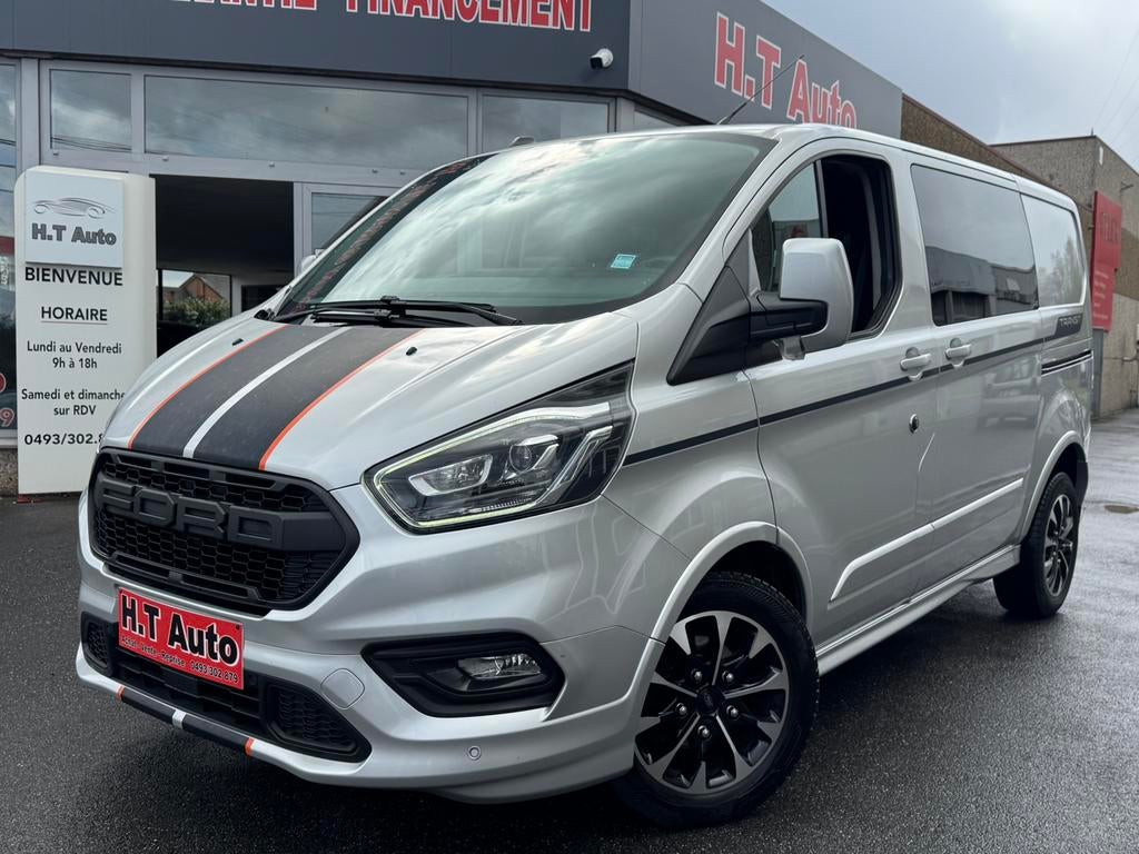 Ford Transit Custom  2.0 TDCI/automatique/euro6d/sport/cuir!, Autos, Cuir, Argent ou Gris, Euro 6, Entreprise
