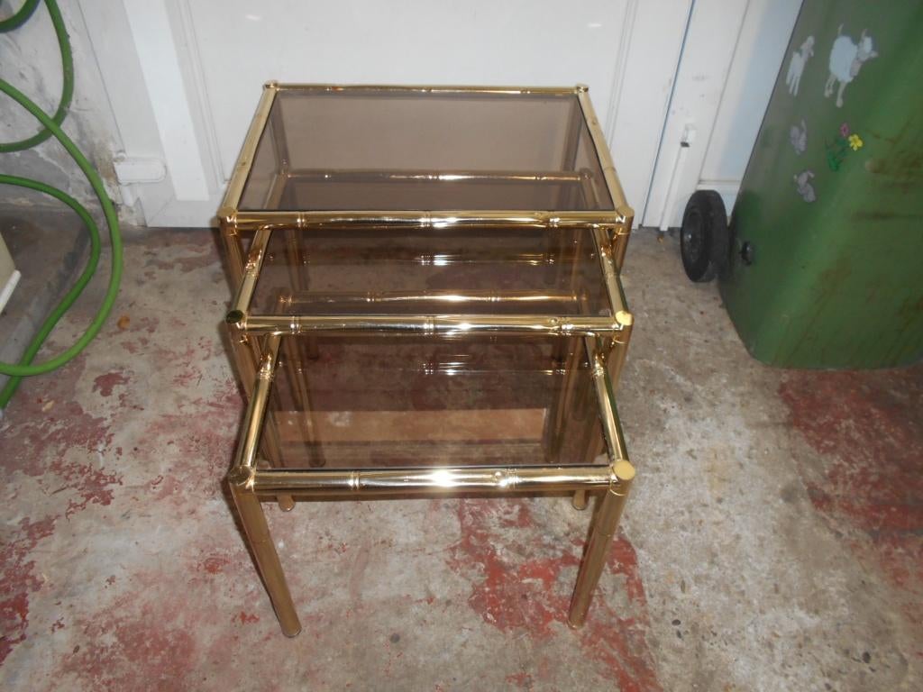 3 byzet tafeltjes-design-HOLLYWOOD REGENCY styl 1960, Ophalen