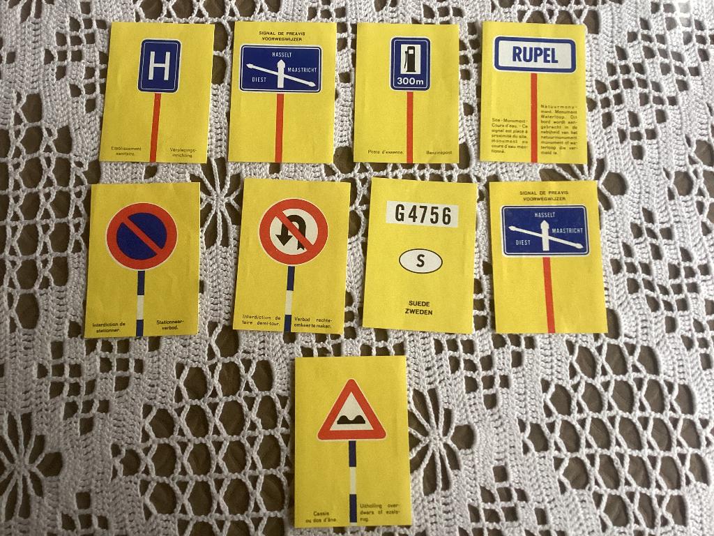 9 chromos prenten chocolat Nestlé Wegcode, Verzamelen, Ophalen of Verzenden, Gebruikt