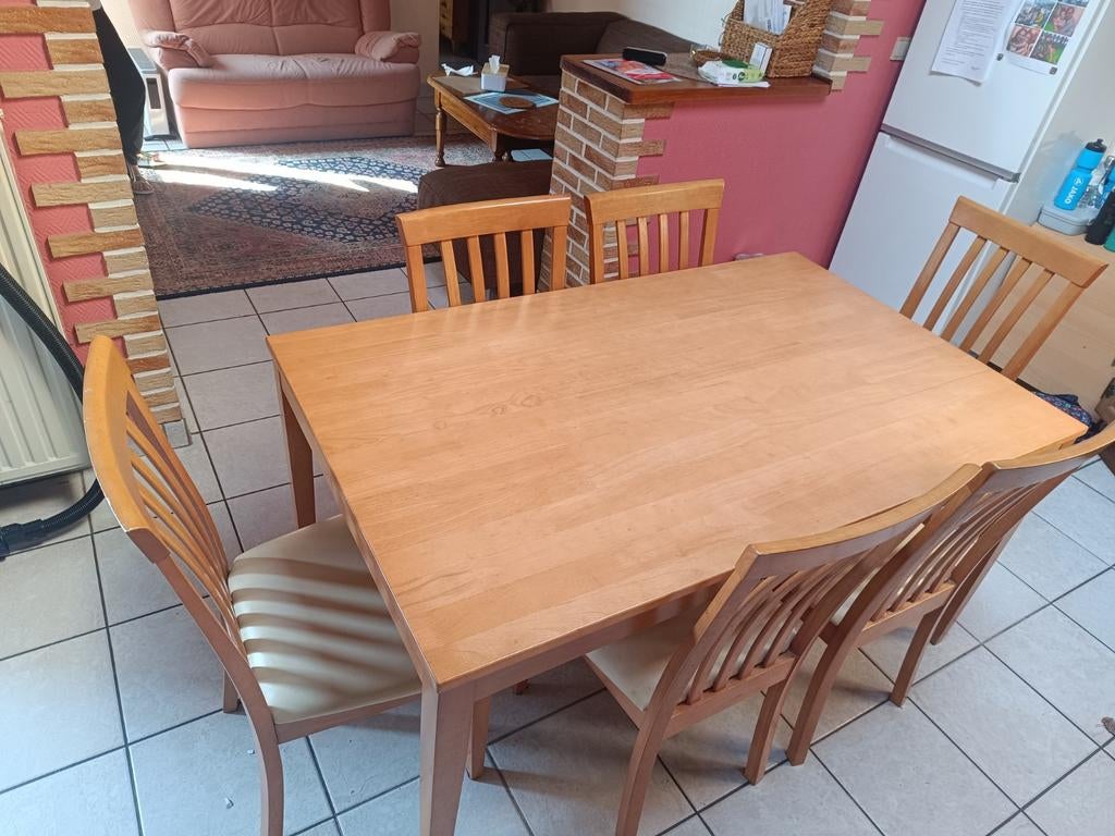 table à manger et 6 chaises, Maison & Meubles, Salles à manger complètes, Enlèvement, Utilisé