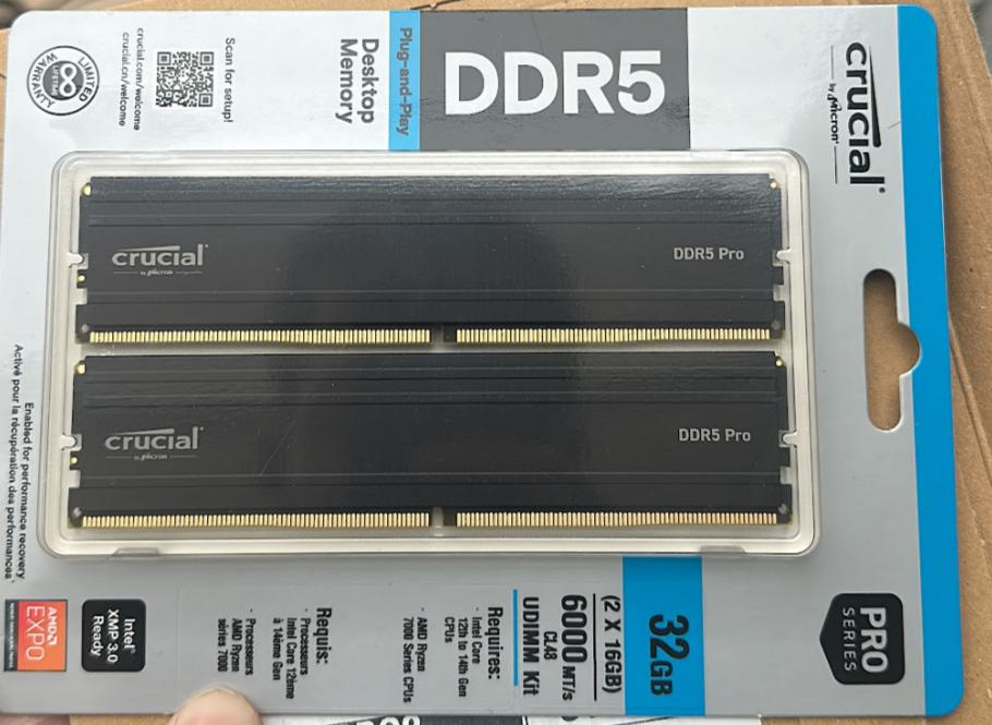 Crucial DDR5 32GB 6000MT/s, Informatique & Logiciels, Mémoire RAM, Neuf, 32 GB, Enlèvement, Desktop