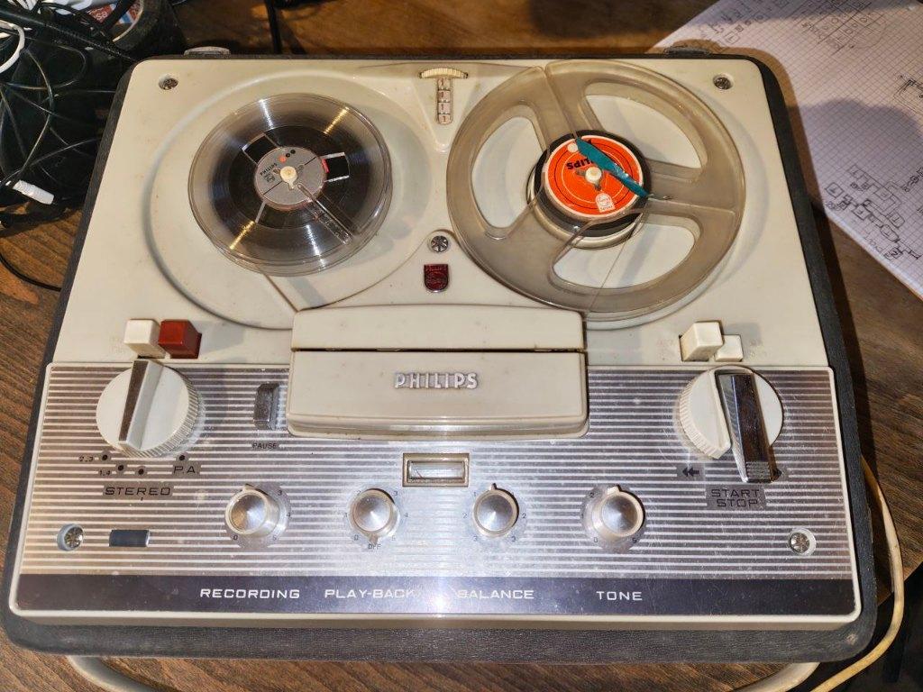 Phillips EL3547A/00A Vintage magnetische recorder, Audio, Tv en Foto, Bandrecorder, Ophalen, Bandrecorder, Met banden