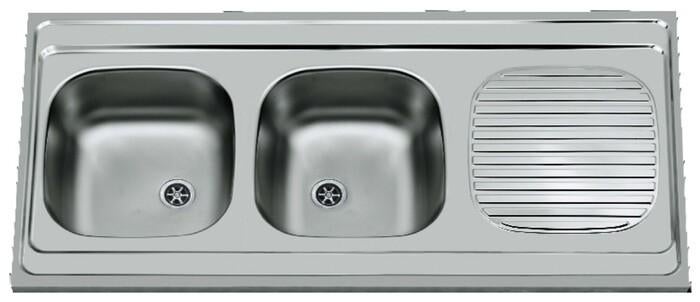 Évier à 2 bacs en acier inoxydable, réversible 1200x600mm, Bricolage & Construction, Enlèvement