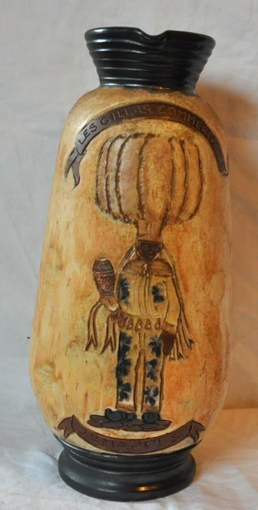 vase cruche grès Guérin gilles commerçant de Jemappes, Antiquités & Art, Enlèvement ou Envoi
