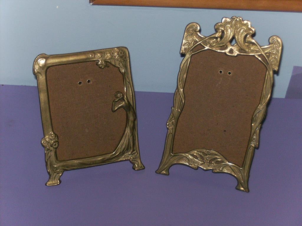 2 Antieke koperen fotokaders., Ophalen of Verzenden, Koper