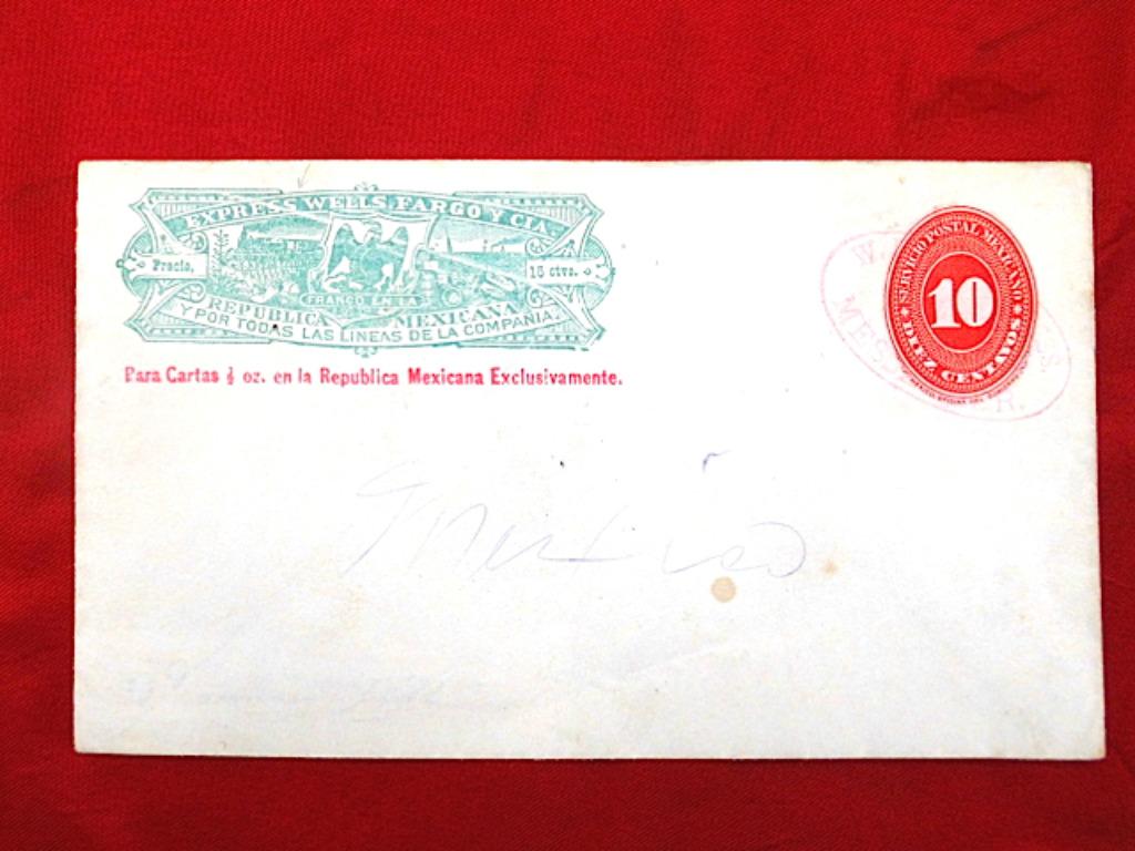 Mexico postwaardestuk uit 1889 - Wells, Fargo y Cia, Ophalen of Verzenden, Postfris, Midden-Amerika