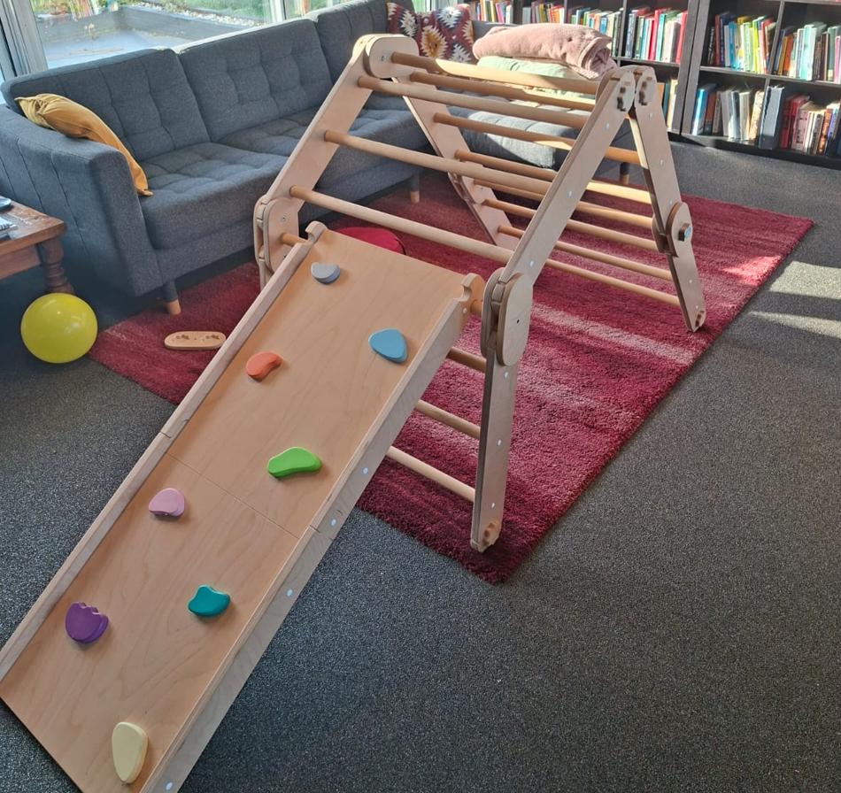 Happymoon | Cadre d'escalade et toboggan en bois, Enlèvement ou Envoi, Comme neuf, Toboggan