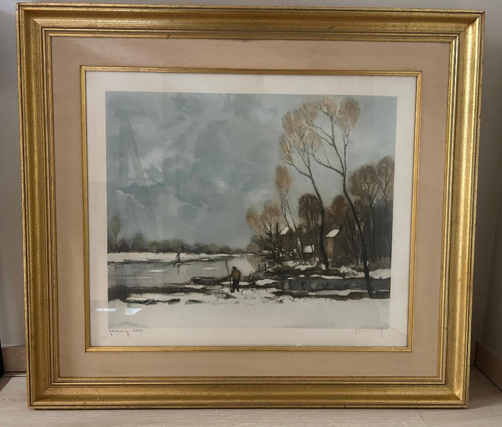 AAlbert Saverys – gesigneerde lithografie – 238/350, Enlèvement