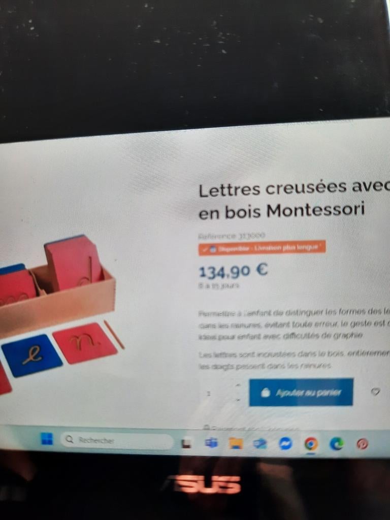 Méthode Montessori /lettres de l'alphabet, Enlèvement, Comme neuf