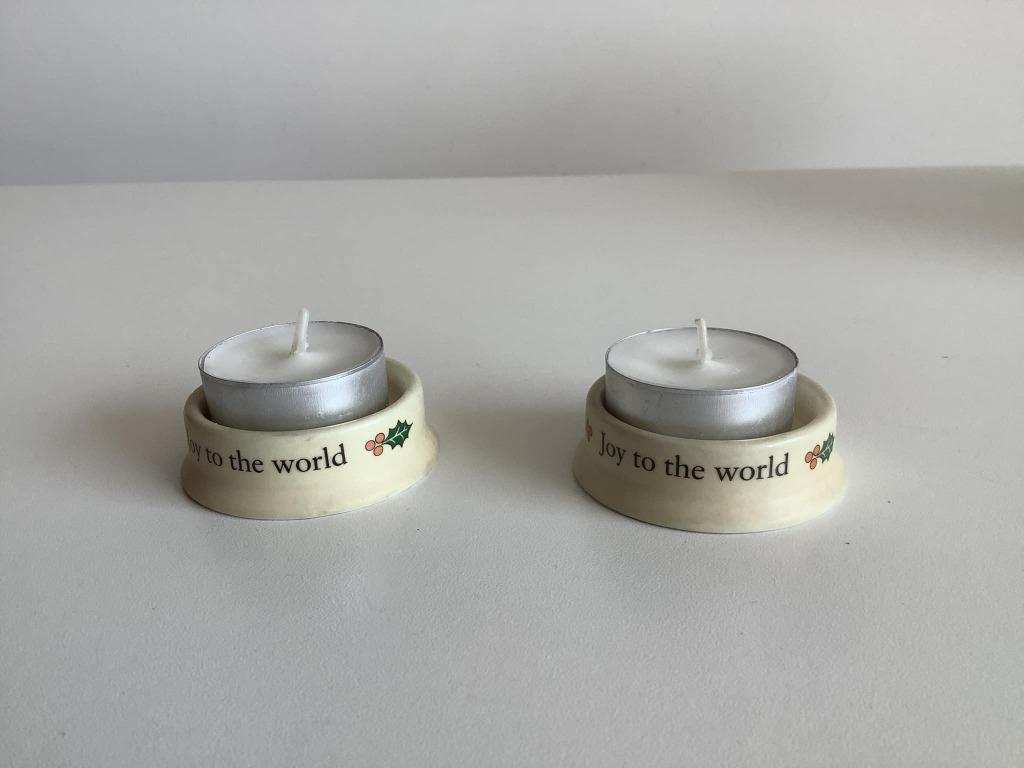 Goebel kerst theelichthouders "joy to the world", Verzenden, Zo goed als nieuw