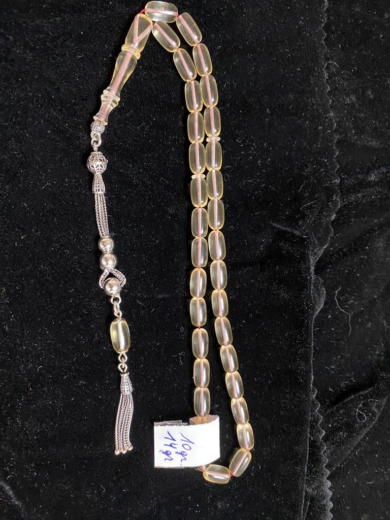 Tesbih tespih amber damla kehribar zilver ketting, Antiek en Kunst, Antiek | Religieuze voorwerpen, Ophalen of Verzenden