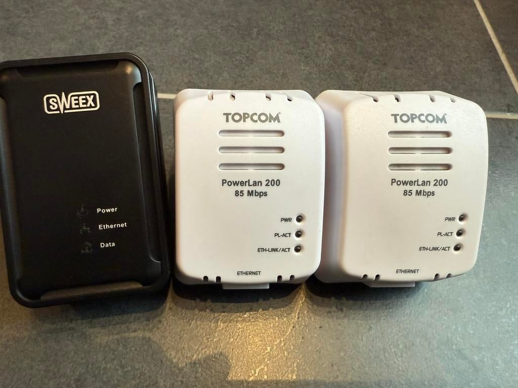 Powerline Topcom Powerlan 200 85mbs, Computers en Software, WiFi-versterkers, Ophalen of Verzenden, Zo goed als nieuw