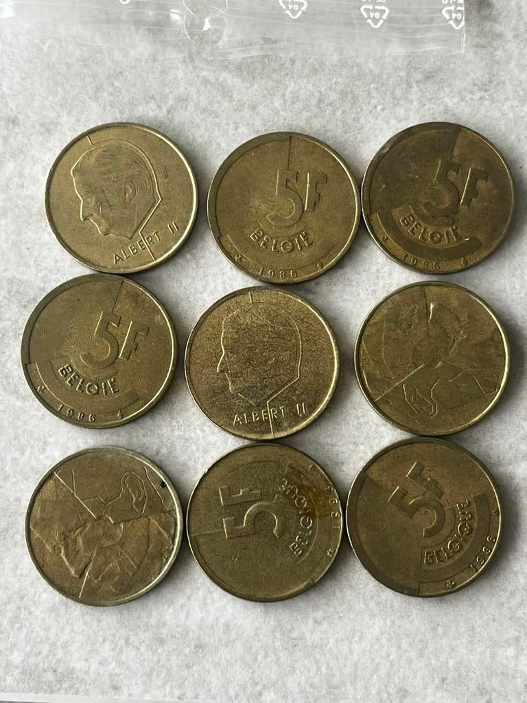9 x 5 francs belges (Baudouin I et Albert II 1986—1993), Enlèvement