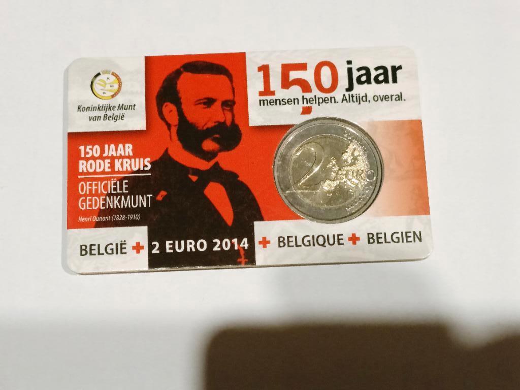 Belgique EURO Coincard 2 euros 150 ans croix rouge 2014, Enlèvement ou Envoi, Belgique, 2 euros, Série