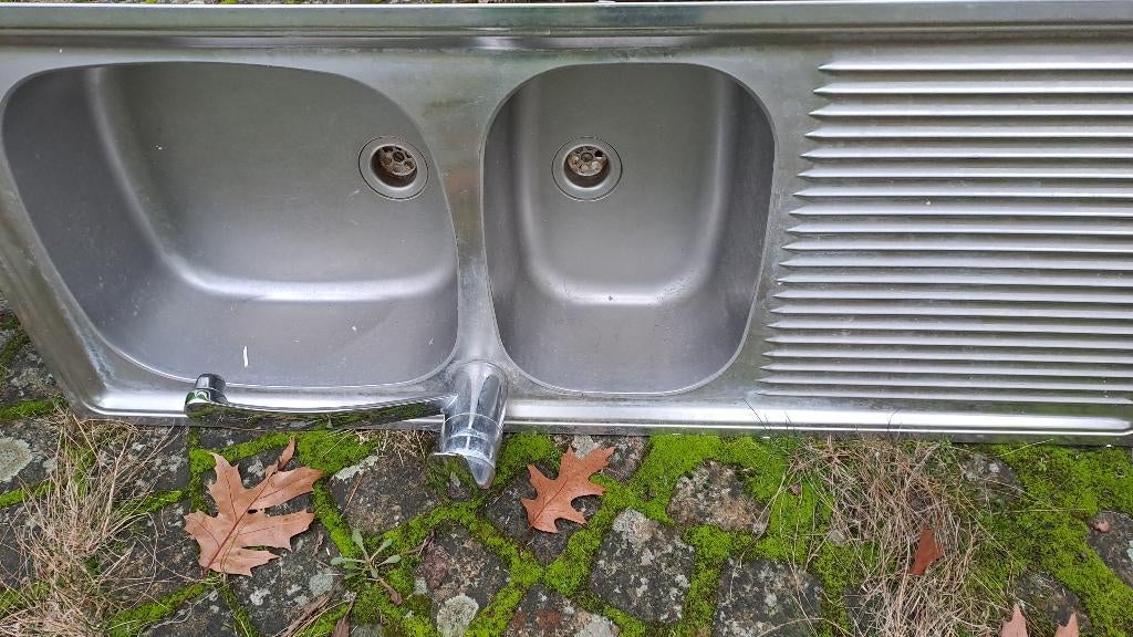 Spoeltafel inox 110 x 44, Ophalen, Gebruikt