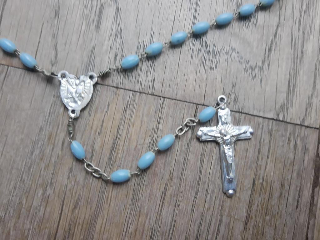 Lichtblauwe paternoster, Ophalen of Verzenden, Zo goed als nieuw