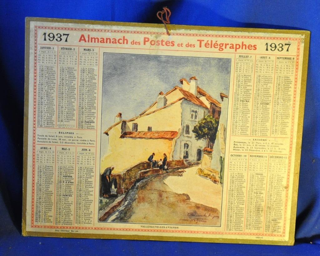 calendrier almanach des  PTT de 1937, Collections, Enlèvement ou Envoi, Utilisé