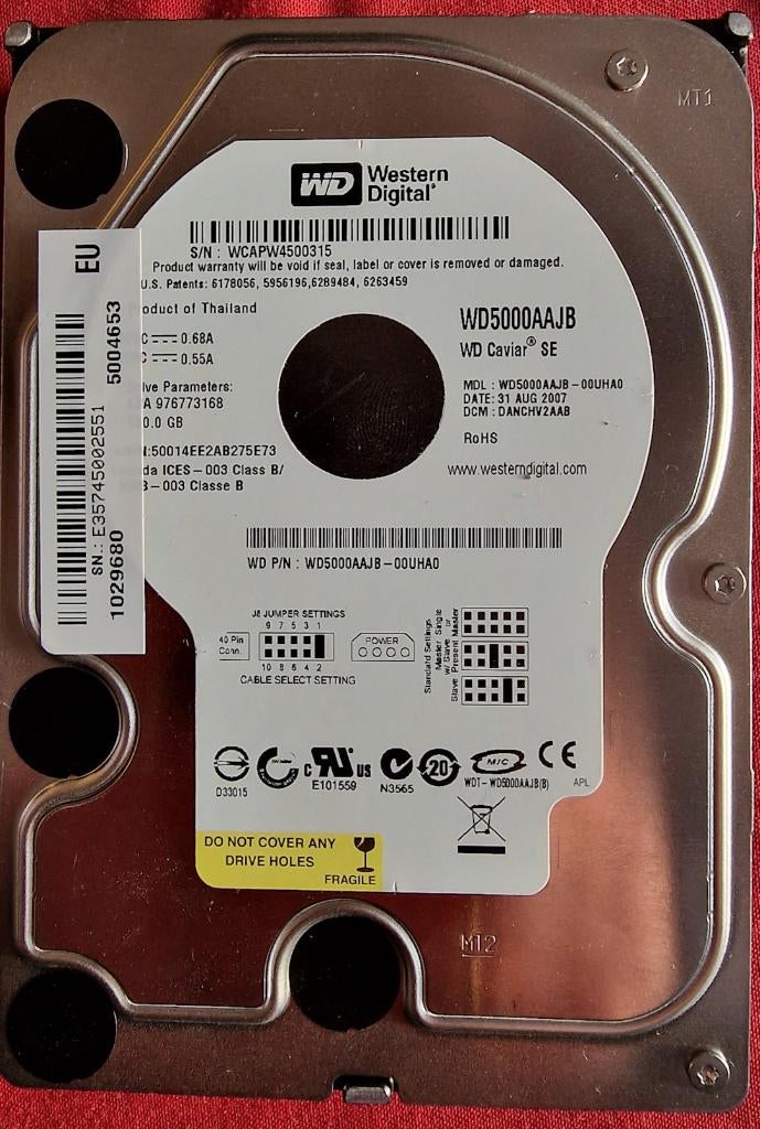 Lot de disques durs – testés, effacés et formatés, Informatique & Logiciels, Disques durs, Enlèvement ou Envoi, HDD, Interne, Utilisé