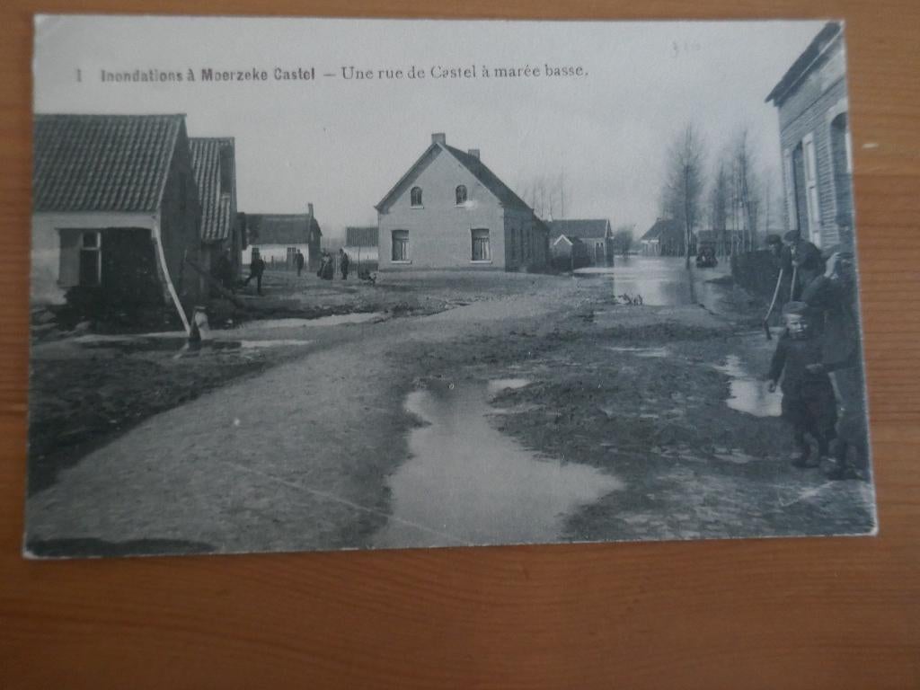 hamme moerzeke castel une rue de castel à marée basse, Verzamelen, Ophalen of Verzenden, Ongelopen, Oost-Vlaanderen