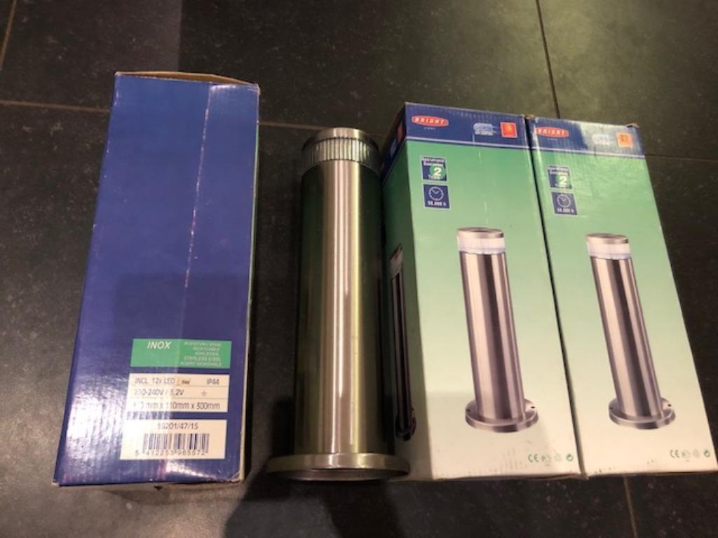 4 socles de jardin, Neuf, Inox, Lampadaire, Enlèvement ou Envoi