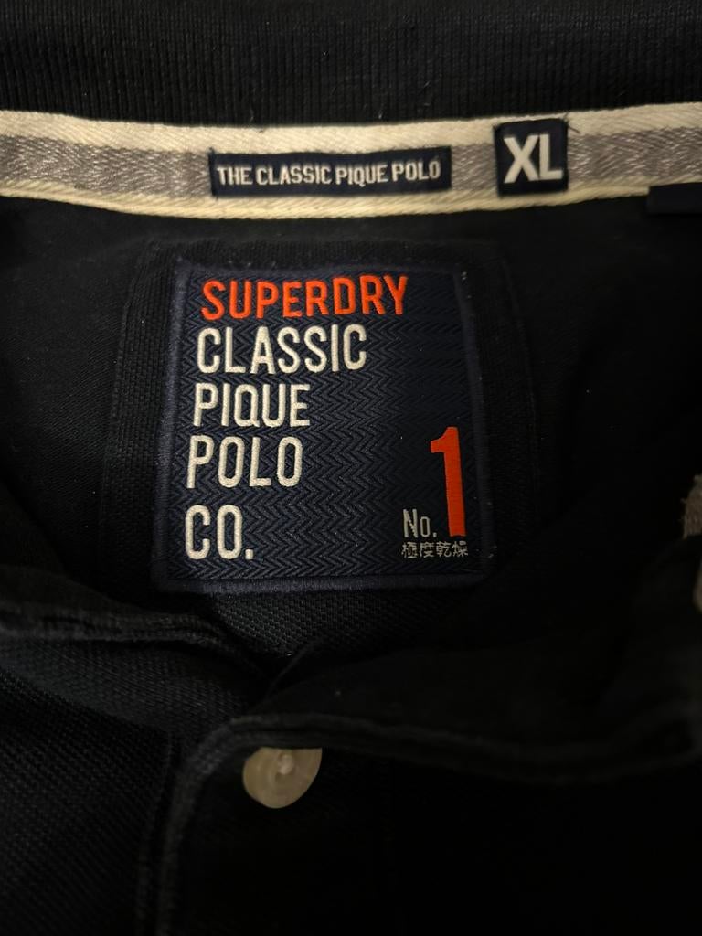 Prachtige donkerblauwe heren polo maat XL Superdry, Neuf, Enlèvement ou Envoi, SuperDry, Taille 56/58 (XL)