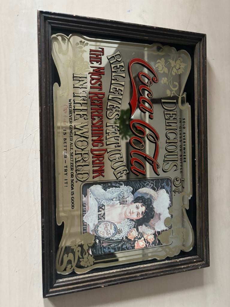 Vintage coca cola reclame spiegel, Ophalen of Verzenden