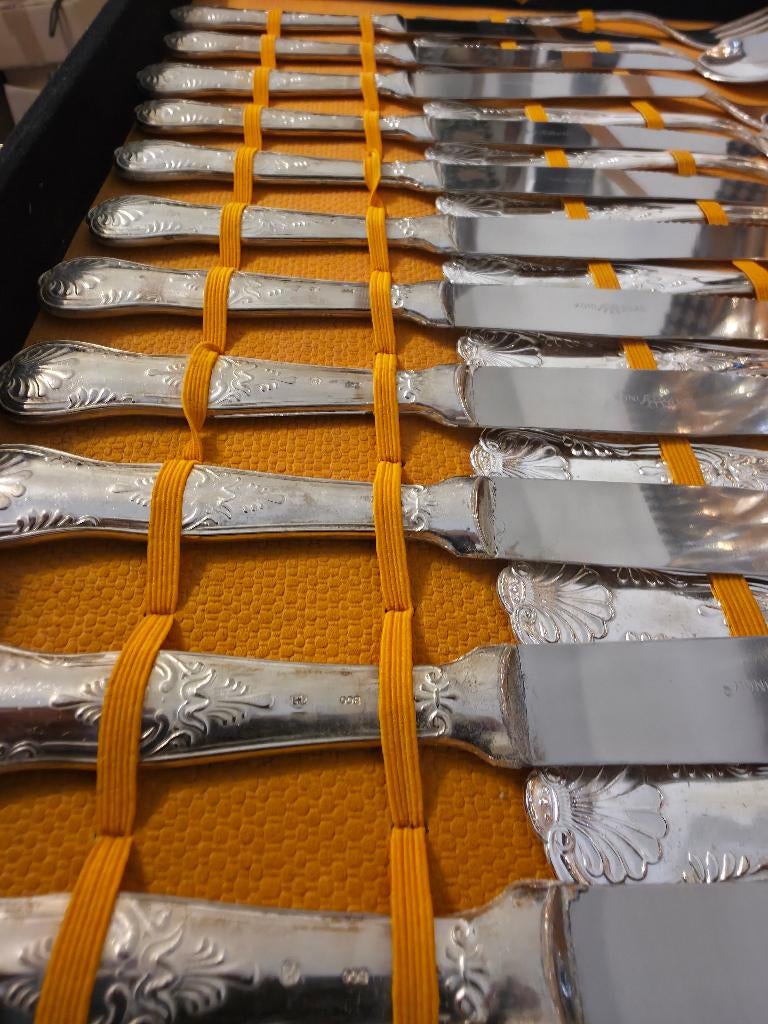 Service vintage 51 pcs avec marquages 800 & AP coffret, Antiquités & Art, Antiquités | Couverts, Enlèvement ou Envoi