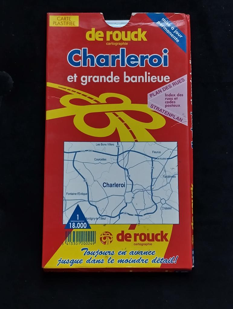 De Rouck cartografie Charleroi grote buitenwijken 98 vintage, Boeken, Atlassen en Landkaarten, Overige typen, 1800 tot 2000, België
