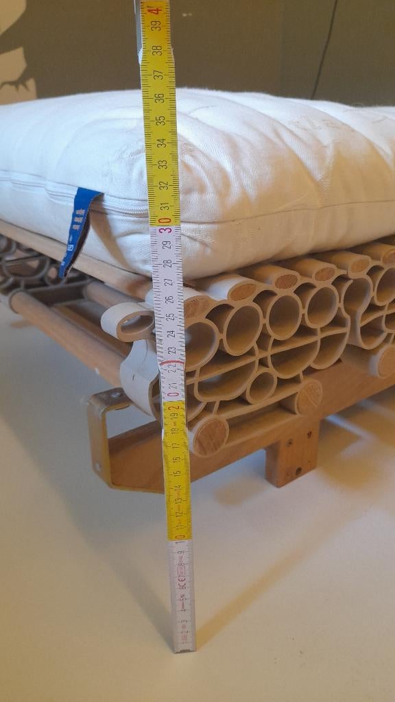 ergonomische lattenbodem met futon 80x200cm - INTERMEZZO, Ophalen, Gebruikt, Eenpersoons, 80 cm