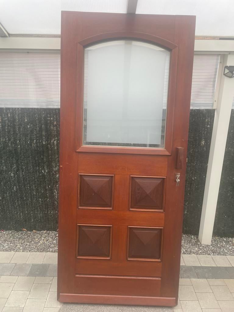 Porte entièrement en chêne avec double vitrage, Bricolage & Construction, Verre, Enlèvement, 200 à 215 cm, Utilisé