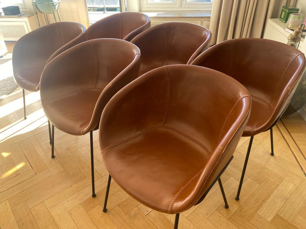 6 eetstoelen Zuiver, Enlèvement, Brun, Cinq, Six Chaises ou plus