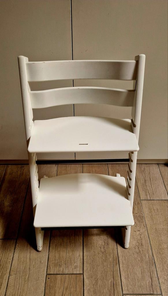 Tripp Trapp Stokke wit, Kinderen en Baby's, Kinderstoelen, Ophalen, Gebruikt, Meegroeistoel, Aanschuifbaar