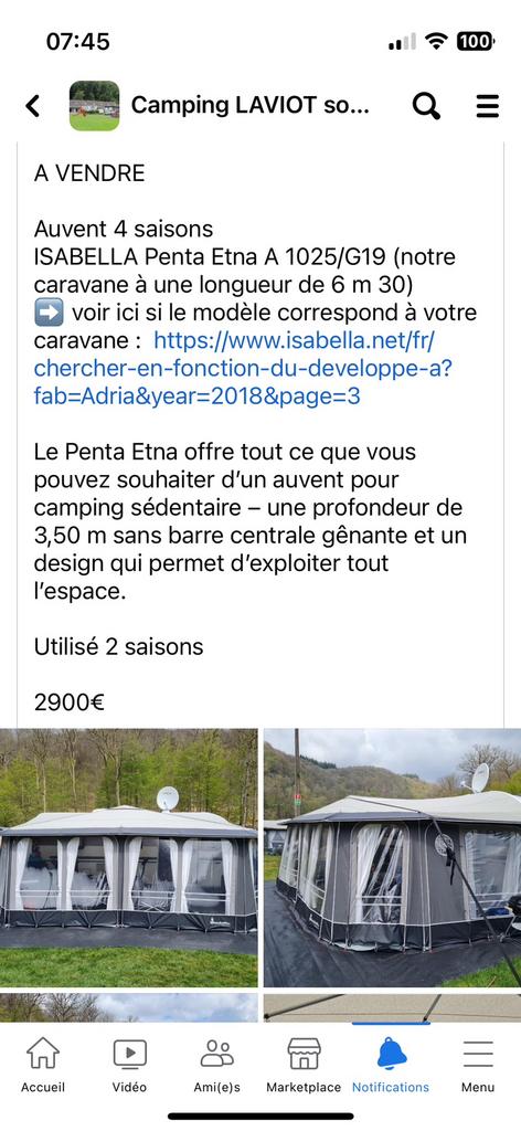 Auvent isabella, Enlèvement, Comme neuf, Isabella