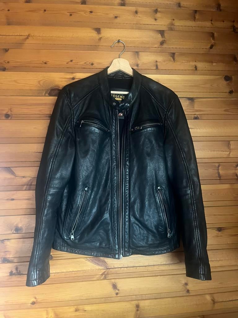 Echte Leren jas, Enlèvement ou Envoi, Comme neuf, Taille 48/50 (M), Noir