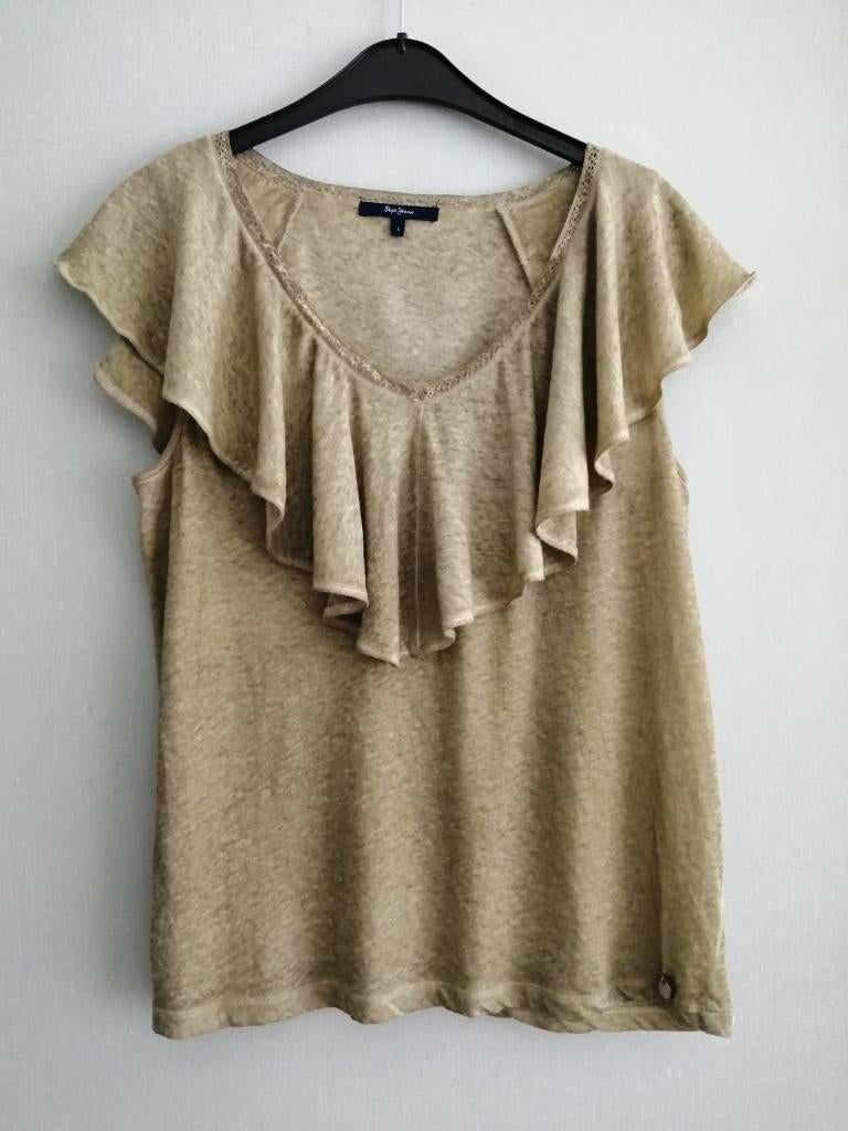 magnifique top Pepe Jeans vert kaki taille S, Manches courtes, Enlèvement ou Envoi, Autres couleurs, Taille 36 (S)