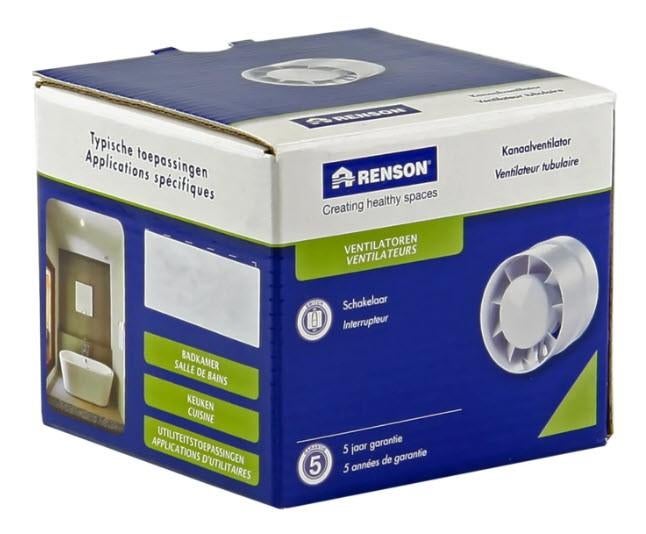 Renson 7122 kanaalventilator Ø125mm wit, Ophalen of Verzenden, Nieuw, Ventilator