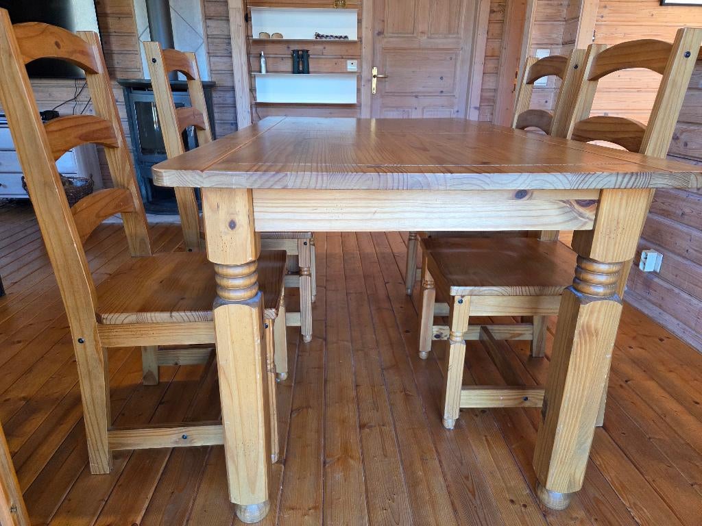 Table et 6 chaises, 150 à 200 cm, Cinq personnes ou plus, Enlèvement, Utilisé