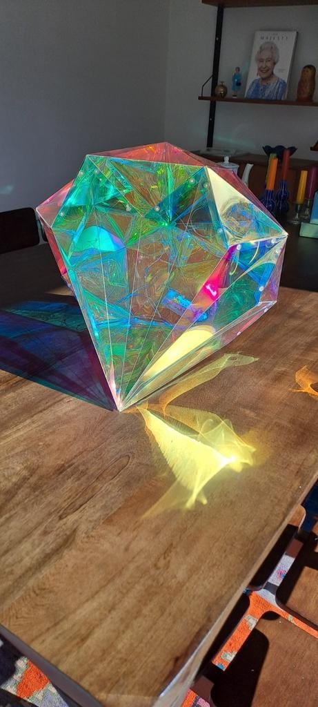 Diamant en plexiglas irisé 40x40, Enlèvement