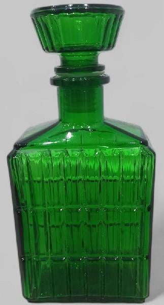 vintage groene karaf in glas., Enlèvement ou Envoi