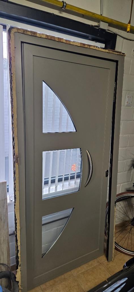 aluminium voordeur, Doe-het-zelf en Bouw, Deuren en Vliegenramen, Ophalen, 80 tot 100 cm, Glas, 200 tot 215 cm