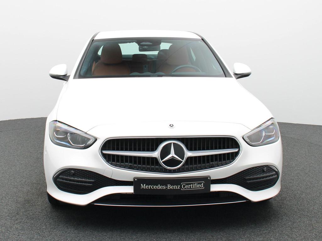 Mercedes-Benz C 180 Luxury Line Sedan + LEDER + CARPLAY + CA, Auto's, Mercedes-Benz, Automaat, 4 deurs, 4 cilinders, Wit
