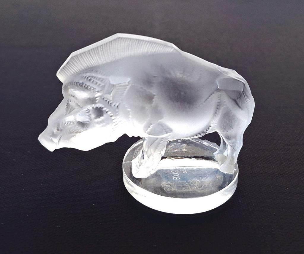 René Lalique kristallen automascotte modelnr 1157 everzwijn, Ophalen of Verzenden