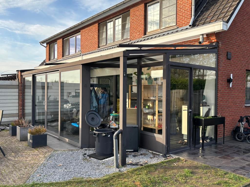 Aluminium veranda met dubbel glas, Tuin en Terras, Ophalen, Gebruikt, Veranda