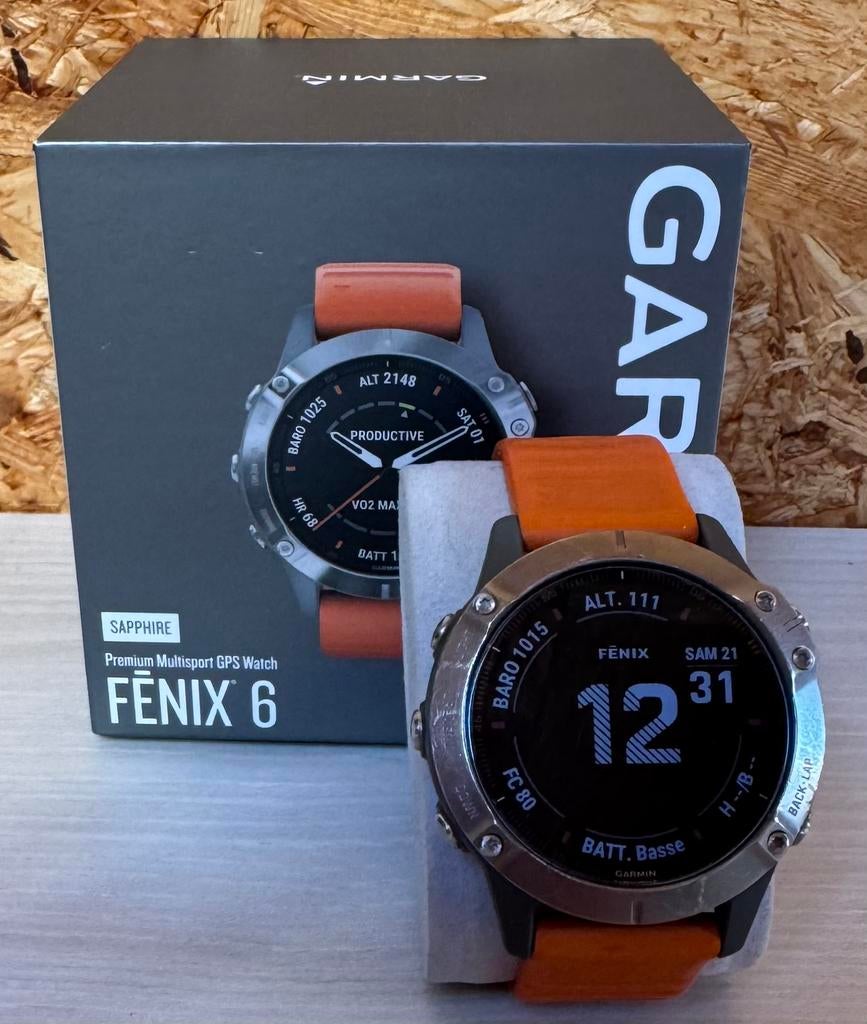 Fenix 6 (pro) sapphire - montre gps multisports connectée, Enlèvement, État, Orange