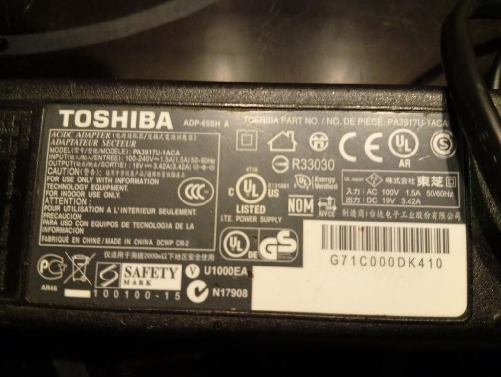 Oplader laptop Toshiba, Computers en Software, Laptop-opladers, Ophalen